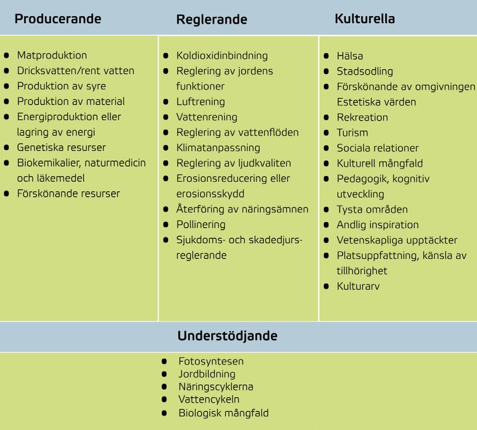 Ekosystemtjänster.
