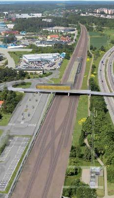 Så här planerar vi utbyggnaden i Barkarby Ny bantrumma för Bällstaån. Justering av gång- och cykelvägen öster om järnvägen. Ny bro mellan Veddesta och den planerade Barkarbystaden.