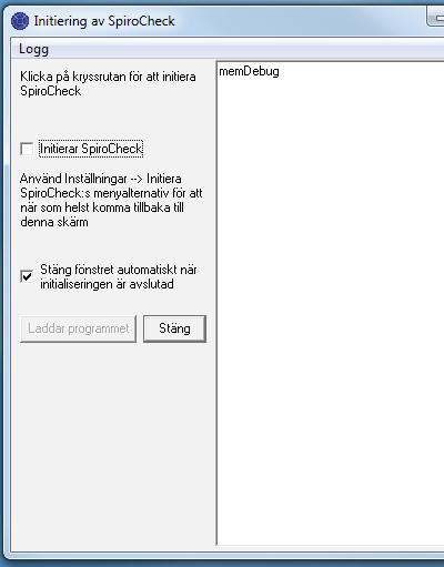 Funktionen Kontroll av programuppdateringar används för närvarnade inte av Interspiro. Inloggade med Setup kan inga apparattester utföras, endast nya användarkonton skapas.