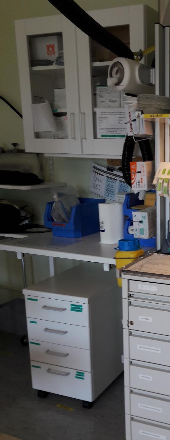 Skåp- lådor - avlastningsytor Varje skåp bänk som står i opsalen stör luftflödet mer eller mindre Tänk noga