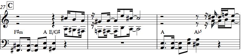Eftersom jag hade två A-delar fick de fungera som vanlig och avslutande A-del, precis som i en klassisk jazzstandardlåt.
