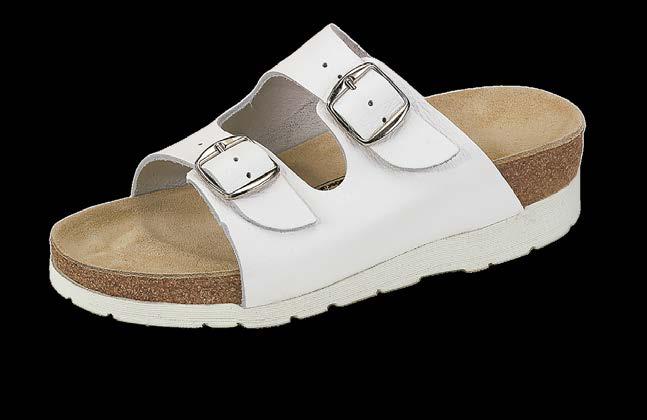 Pantolett m. halkhämmande sula Vit 2-remmar Art. X0217 normal läst stl. 35-43 Art. X02217 bred läst stl. 40-47 Sandal m.