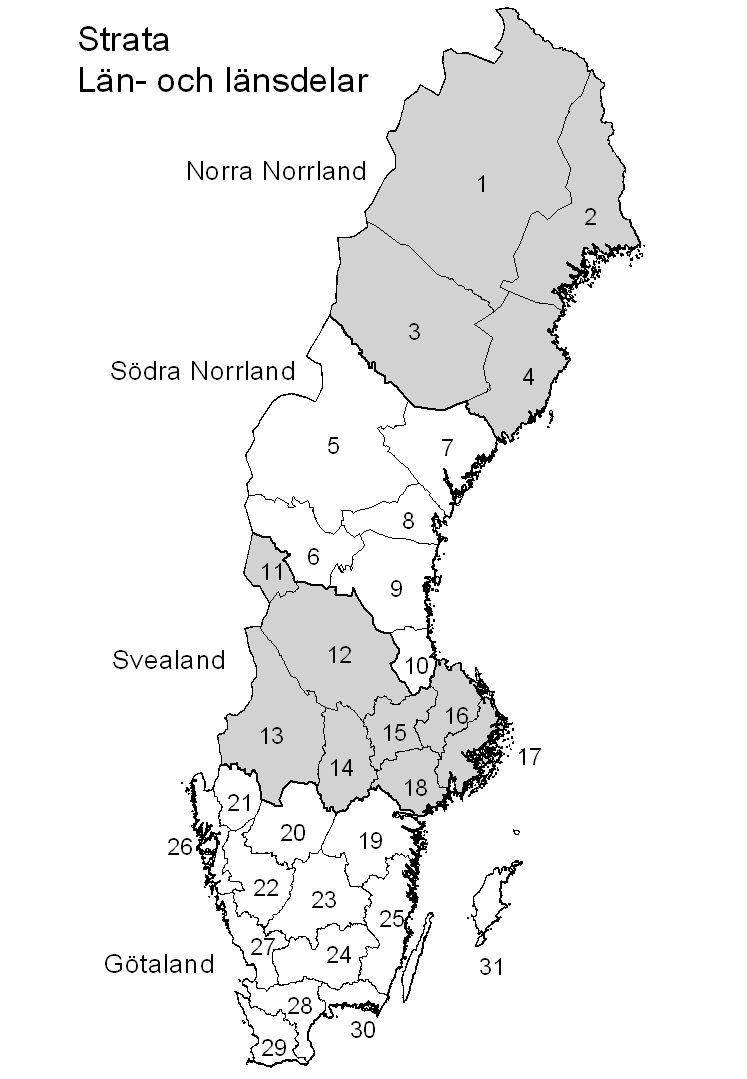 Algoritmer för skattningar och variansskattningar med data från Riksskogstaxeringen Grunden för samtliga algoritmer och skattningar (se Bilaga ) är OSU-algoritmer enligt exv. Thompsson (99).