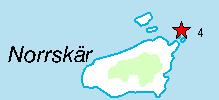 Lokal 4. Norrskär Datum: 020930 Siktdjup: 6 m N 60 46 607 E 017 24 427 Riktning: Rak nordlig Profilen börjar vid hällen som går i dagen öster om Norrskärs NO-udde, och sträcker sig mot norr.