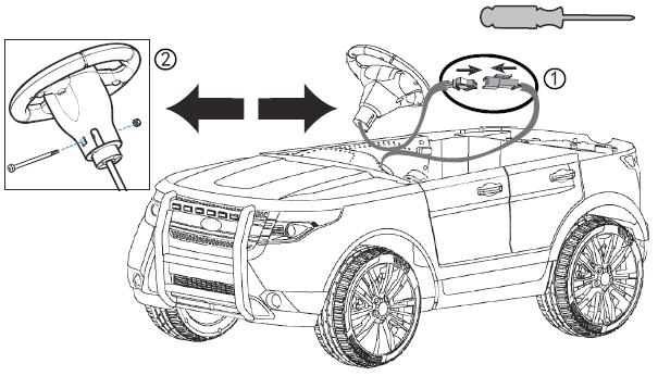 Steg 4: Montera bakhjul 1) Montera först motorn på den bakre hjulaxeln. 2) Trä på bakhjulet på axeln. 3) Sätt en bricka utanpå hjulet. 4) Sätt i en sprint, och böj den som på bilden uppe till höger.