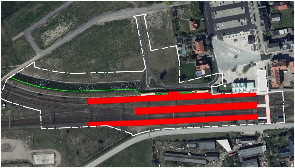 12 (21) Illustration som visar möjligt plattformsutförande vid eventuell framtida bangårdsombyggnad.