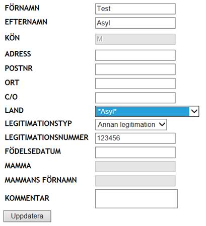 Oidentifierad Skapa reservnummer (SU) i RuNaR. Medlemskap Oidentifierad registreras i patientkortet under fliken Medlemskap.