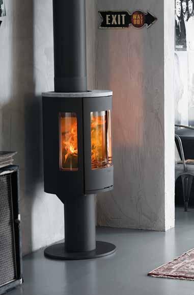 Contura 556T Style, gjutjärnslucka Se mycket av elden, njut länge av värmen Contura 556T har nu fått nya, ännu större sidoljus.