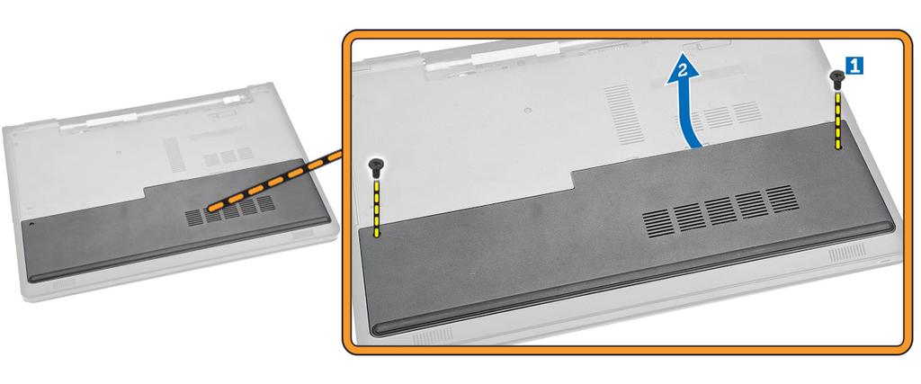 4. Ta bort åtkomstpanelen från datorn. Installera åtkomstpanelen 1.