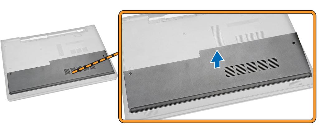 3. Installera batteriet. 4. Följ procedurerna i När du har arbetat inuti datorn. Ta bort hårddisken 1.