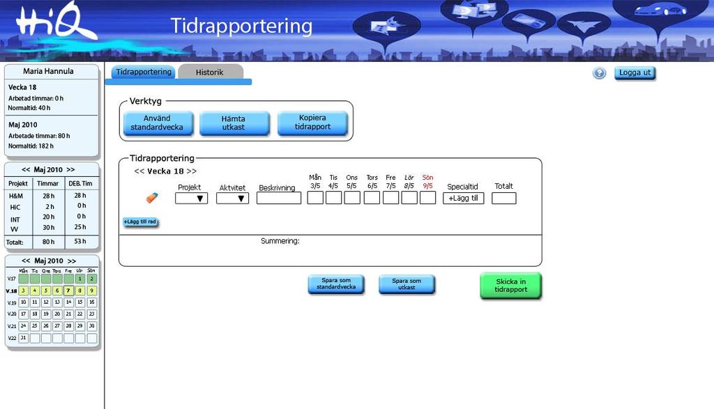 Bilaga 4 Slutlig design Vy: Startsida.
