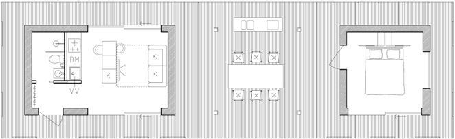 Arkitektritade hus som kan växa med dig ATTEFALLSHUS MED FRIGGEBOD OCH UTEPLATS: H25+H15+U15 1 939 CM 645 CM 500 CM 387 CM 587 CM 387 CM H15 387 x 387 cm HALL 150 x 100 cm TOALETT 140 x 200 cm KÖK
