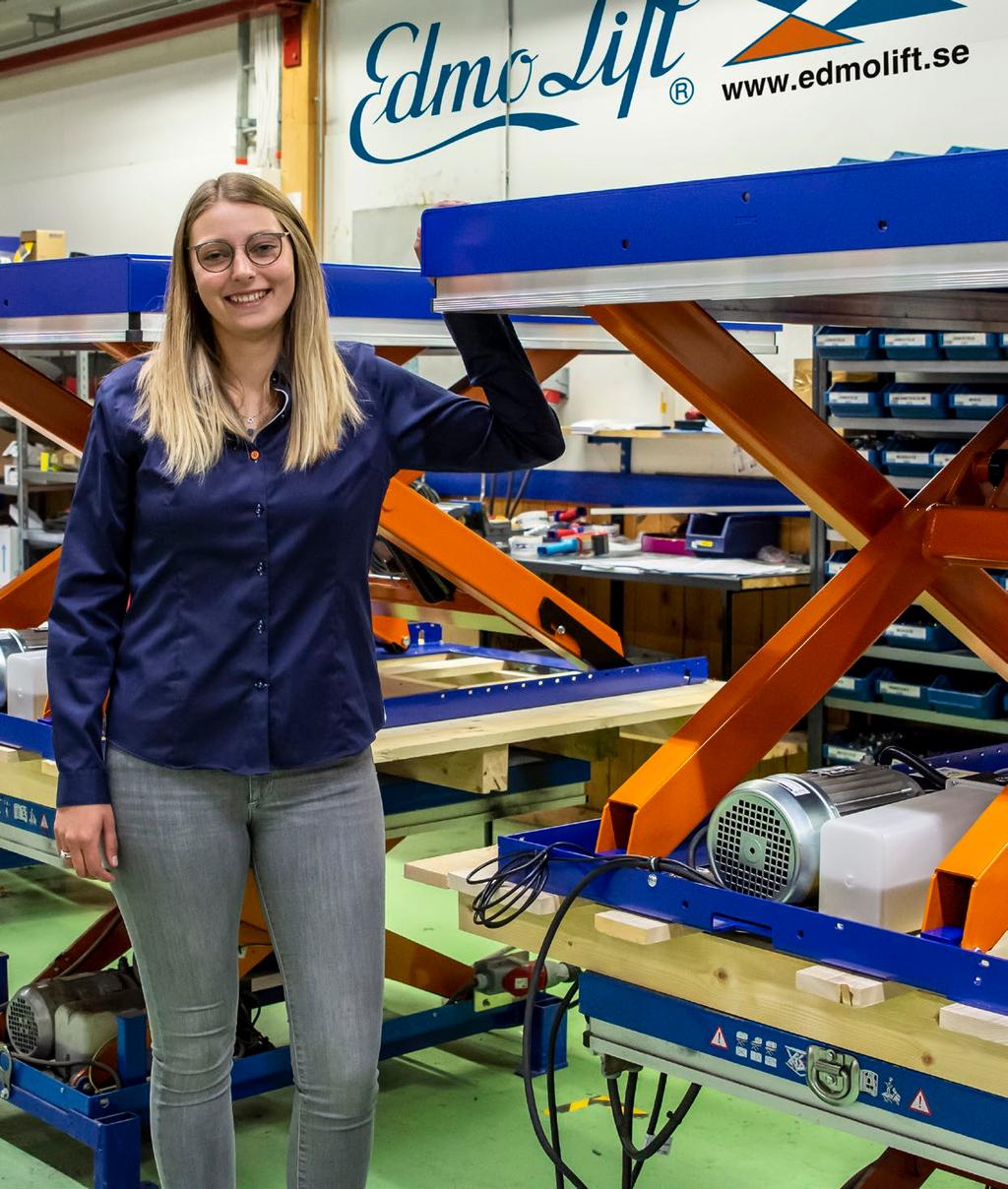 NY PÅ JOBBET! Leonie Stelling Säljare på EdmoLift Hebetechnik GmbH, Tyskland DU BÖRJADE NYLIGEN PÅ EDMOLIFT GMBH, VAD ÄR DINA FÖRSTA INTRYCK? Sedan starten har jag verkligen trivts på EdmoLift.