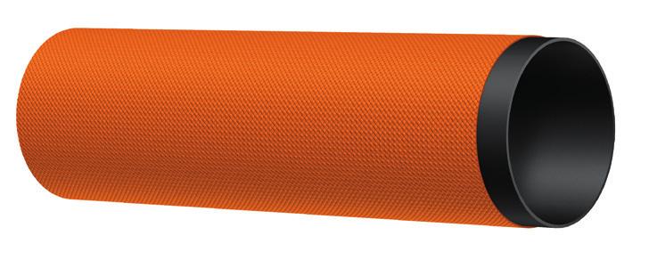 Slang 28ULI Tryckluftslang Ponn Nordic - flatrullad Invändigt: Transparent slät polyuretantub, impregnerad polyesterväv Utvändigt: Orange Dura-cotebelagd polyesterväv Användning: Avsedd som