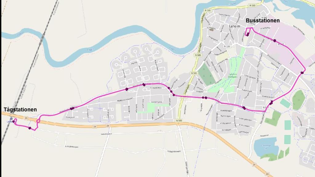 dagens intervall med 20-30 minuters-trafik till timmestrafik.