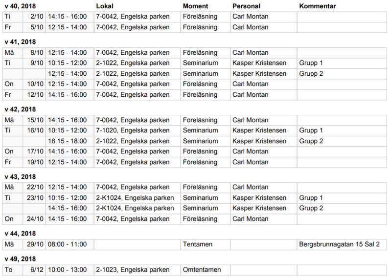 Kunskapsteori Lärare: Carl Montan och Kasper Kristensen Kurslitteratur o