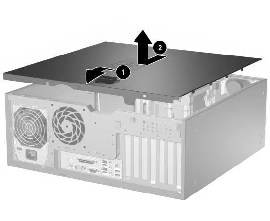 Uppgradera maskinvara Ta bort datorns kåpa Ä SE 1. Om du har låst datorn med Smart Cover Lock, startar du om och låser upp datorn i setup-programmet. 2.
