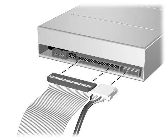 Uppgradera maskinvara Om du installerar en tredje extraenhet i den nedersta 5,25 tums-enhetsplatsen, måste du även installera ett expansionskort med en IDE-styrenhet och -datakabel (medföljer ej),