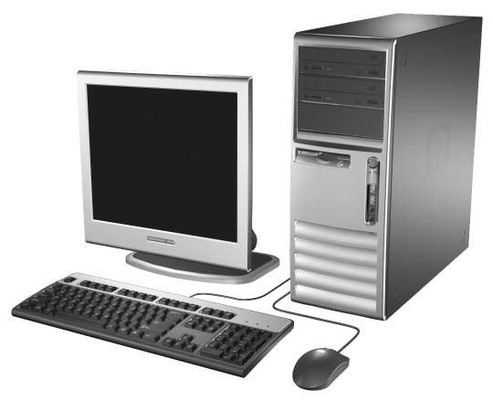 1 Produktens funktioner Standardfunktioner HP Compaq Convertible Minitower [konvertibelt minitorn] kan enkelt göras om till en bordsdator. Funktionerna kan variera beroende på vilken modell du har.