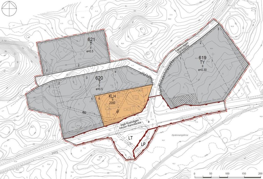 FCG SUUNNITTELU JA TEKNIIKKA OY Rapport 7 (19) till cirka 3 % för de som ankommer till T- och TY-områdena och till cirka 20 % för dem som avgår från områdena av hela dygnets trafik.