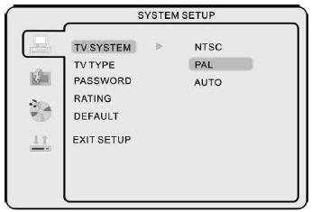 DVD Användning NOTERA: PAL formatet används som regel för TV apparater i Europa. Se manualen för din TV för att se vilket system den använder.