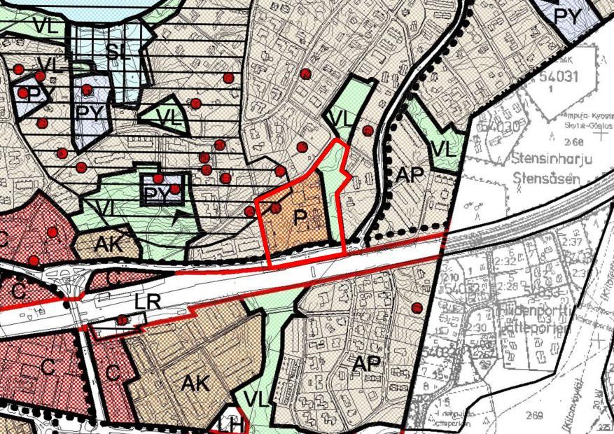 Helsingforsvägen 10, Dp 220 5.6.2018 5(18) Bild 2. Utdrag ur markdispositionsplanen för Grankulla 2004 (Masu 2). 1.2.3 Utvecklingsbilden för markanvändning och boende 2015 1.2.4 Detaljplanen Området förs fram i Utvecklingsbilden för markanvändning och boende 2015, som godkändes av fullmäktige 21.