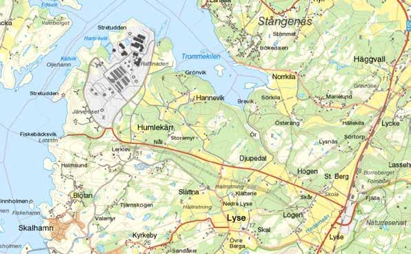 PLANDATA Lägesbestämning, areal och avgränsning Planområdet är beläget nordost om samhället Skalhamn.