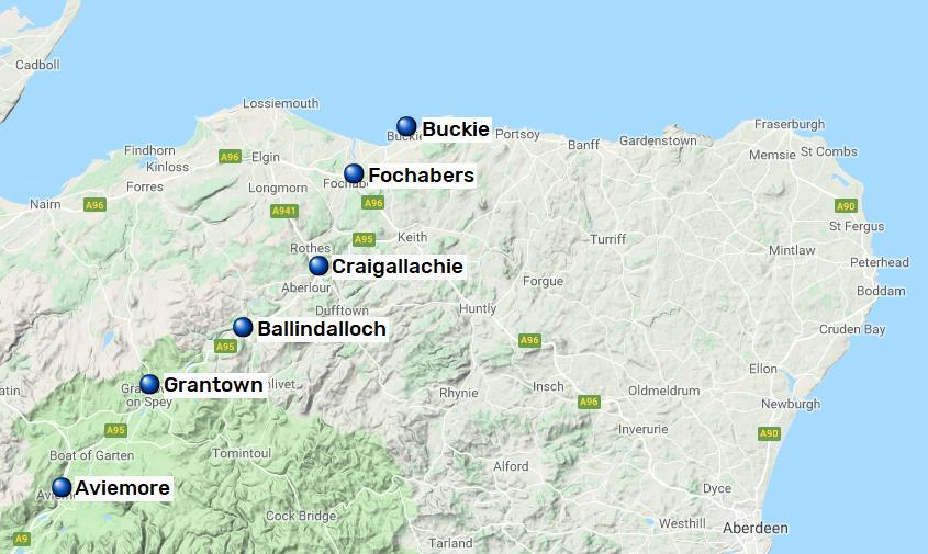 Speyside Way, Buckie Aviemore, 6 nätter 6(6) Speyside Way Floden Spey är knappt 160 km lång och sällan mer än 90 meter bred. Tillflödet består av små bäckar som rinner ner från bergen.