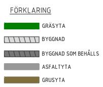 Avvattning sker idag via naturlig avrinning ut i gräs- och naturmarksytor.
