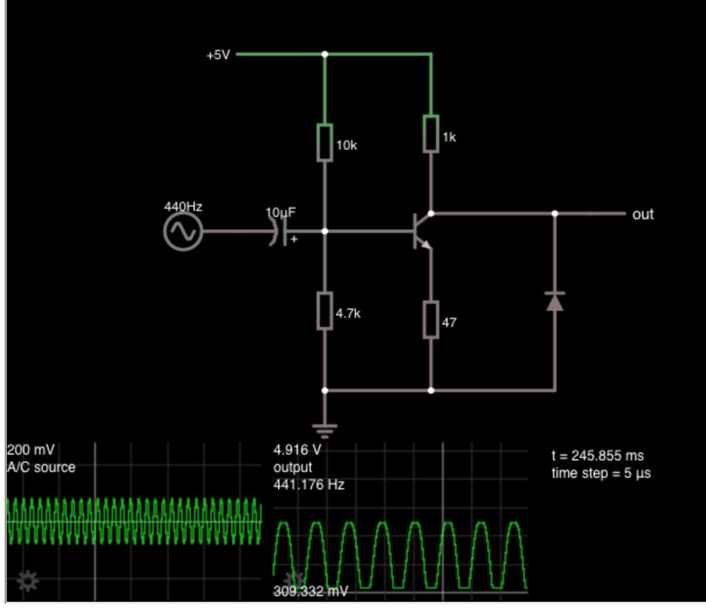 Figur 2. Kopplingschema för signalförstärkaren.