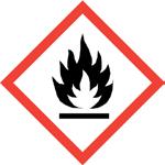 16 Varningsskylt brandfarlig vara (faropiktogram för brandfarliga varor 6 ),