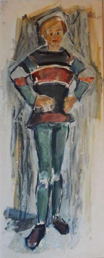 Ann-Margret, oljemålning på duk 1959, 73 x 30 cm Jag minns när jag stod modell för den här målningen.