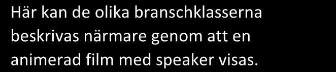 Här kan de olika branschklasserna beskrivas närmare genom att en animerad film med speaker visas.
