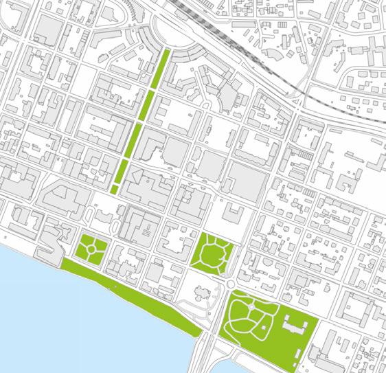 4 3 START Samling Grön Eld 6 7 8 0 9 UME ÄLV 3 4 Programpunkter. Järnvägstorget, urnor. Busstationen, urna 3. Entrén Rådhuseplanaden, planteringsyta 4. Rådhusesplanaden, urnor.