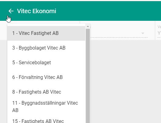 De bolag du har rätt till visas i listan.
