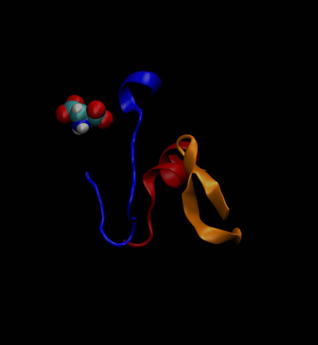 Figura 38S. Estrutura de um dos sítios ativos (Tabela 4S) da fumarato hidrogenase de Meloidogyne hapla (ita2-1yfm) representada na forma de Newcartoon pelo programa computacional VMD 1.9.1. A cada cadeia foi conferida uma cor diferente.