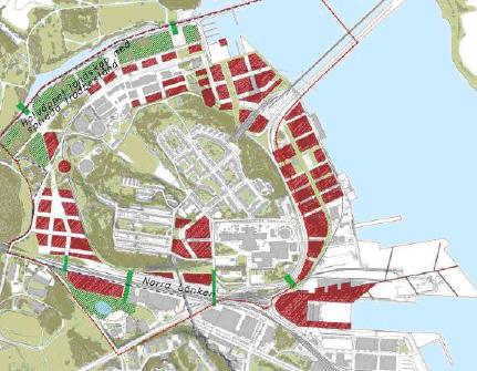 Därför anser stadsbyggnadskontoret att förslaget inte är tillräckligt bärkraftigt. Fig. 22 Föreningen Östermalms alternativa förslag.