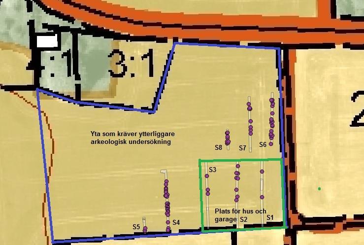 Figur 24. Undersökningsområdet är markerat med blå heldragen linje.