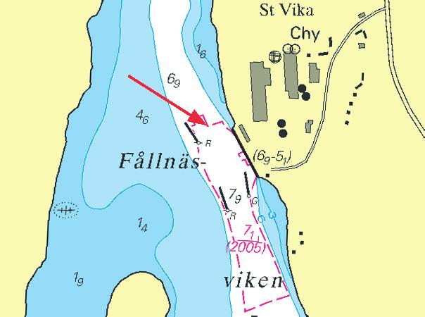 Nr 252 8 * 5529 Sjökort/Chart: 6172, 6181 Sverige. Norra Östersjön. Stora Vika. Fållnäsviken. Prick åter utlagd.