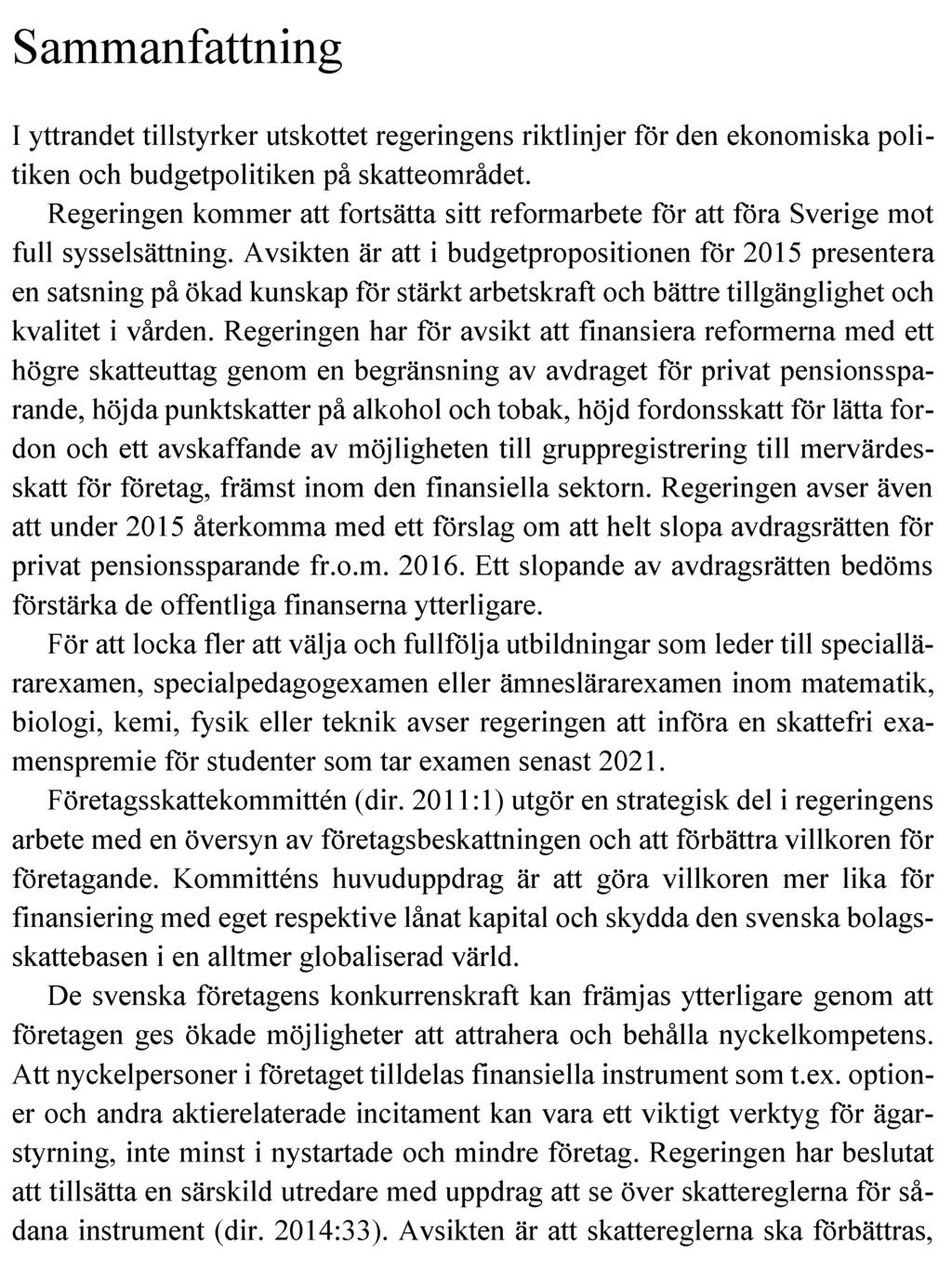 SKATTEUTSKOTTETS YTTRANDE SKU5Y