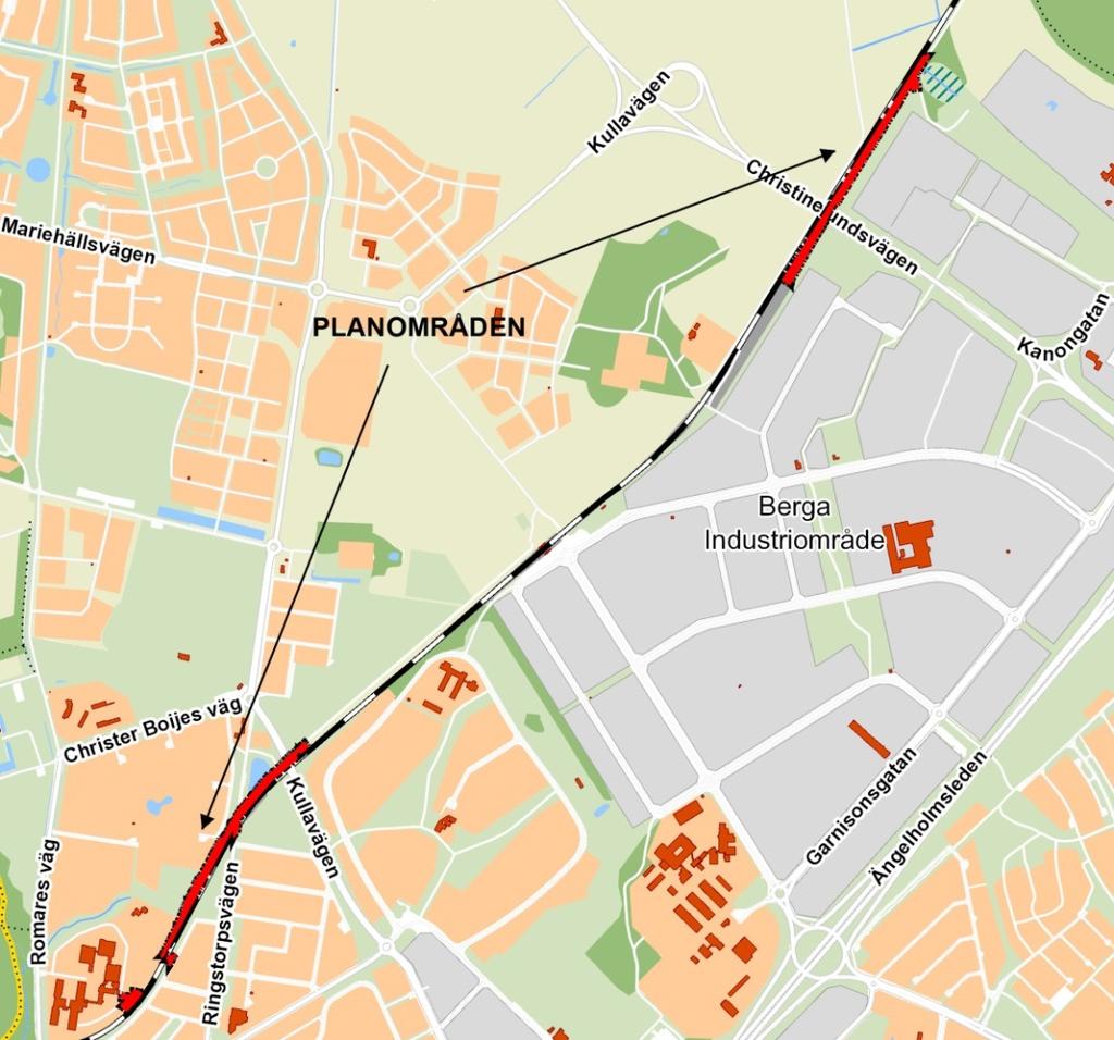 Granskningshandling Redaktionellt ändrad "DAG månad ÅR" 4.2 Planområden Detaljplanen består av fyra planområden.