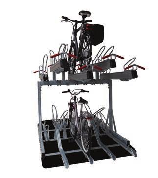 HUR MAN ANVÄNDER FALCOLEVEL PREMIUM+ TVÅVÅNINGS CYKELSTÄLL Parkera cykeln Flytta ned en parkerad cykel..... Ta tag i handtaget och drag ut det övre stället helt.