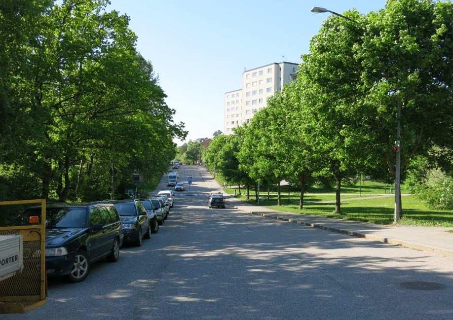SID 10 (23) Lingvägen med området som föreslås bebyggas på den vänstra sidan i bilden. Gc-stråket i områdets södra del.