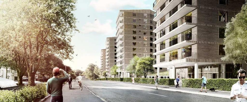 SID 11 (23) Planförslag Ny bebyggelse I planförslaget placeras 4 punkthus med 11 våningar samt 1 lamellhus med 5 våningar längs Lingvägen.