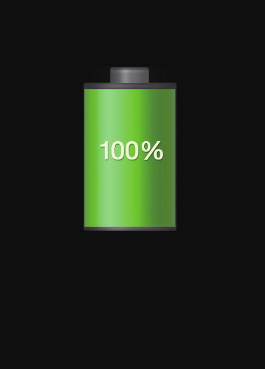 3 Koppla bort reseadaptern från enheten och sedan från vägguttaget när batteriet är fulladdat (när batteriikonen inte rör sig längre). Ta inte ut batteriet innan du kopplar bort reseadaptern.