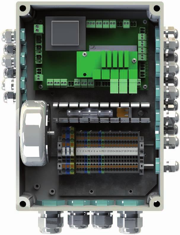 Tilluftsaggregat VEK - Integrerad styr- och reglerutrustning uro 3 1. ELEKTRISK INKOPPLING 1 NY BILD! 5 2 4 1. Styrkort 2. Transformator 230/24 V 3. Plintrad 4. Glassäkring, 24 V, 4 A 5.