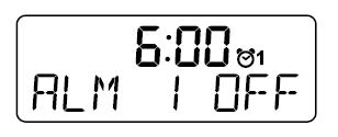 När alarmet ljuder För att avbryta ett alarm, tryck och håll inne Alarm 1 eller Alarm 2 knappen tills alarm indikatorn på displayen slocknar.