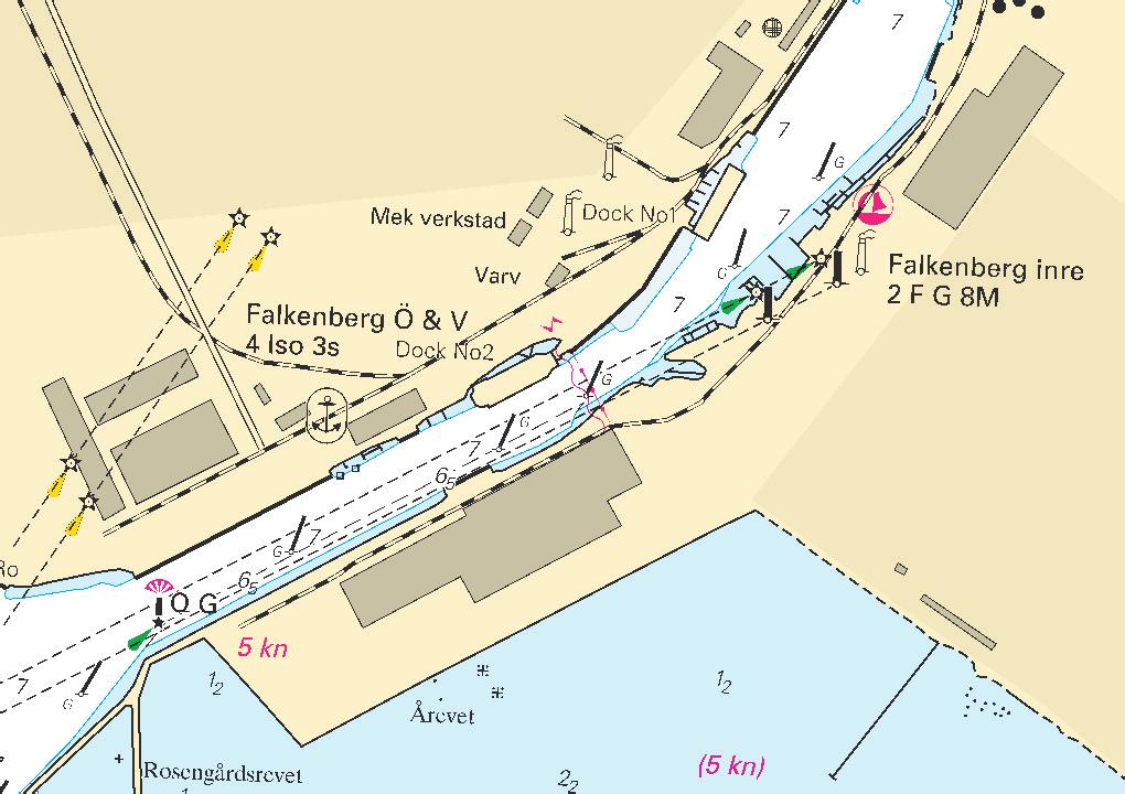 13 Nr 305 Kattegatt / Kattegat * 6339 Sjökort/Chart: 924 Sverige. Kattegatt. Falkenbergs hamn. Ändrad utmärkning.