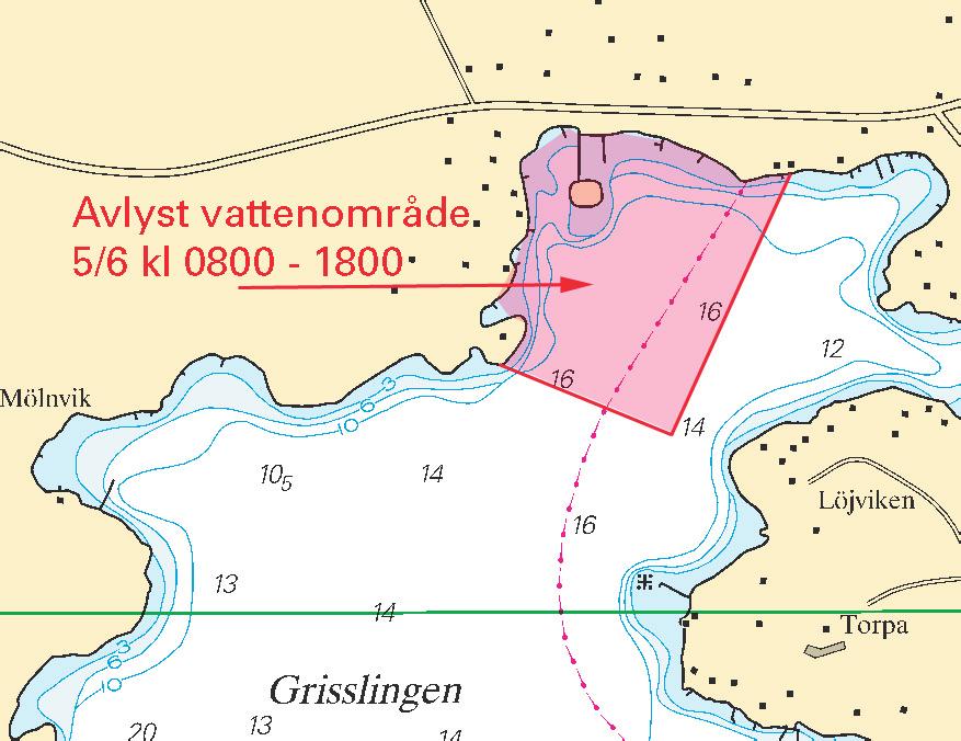 7 Nr 305 Sweden. The Quark. Sea of Bothnia. Marine Survey. Time: 11 May - 13 June 2010 Area: Line between psn: a)-b) which proceeds south along the Swedish coast, 2nm off the straight baseline.