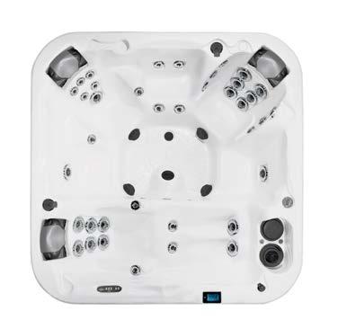 DIMENSION ONE SPAS REFLECTION-SERIEN CHAIRMAN II Ergonomi och massage i toppklass. Liggsäte med vandrande massage. 3 st Flex Therapy Pillow, ett omslutande MaxTherapy Seat samt terapisäte.